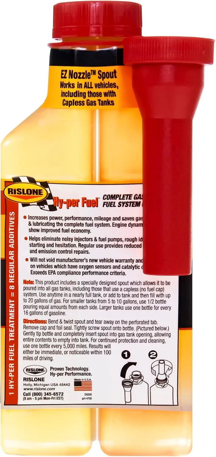 Rislone 4700 Hy-per Fuel Complete Fuel System Cleaner, 16.9 oz.