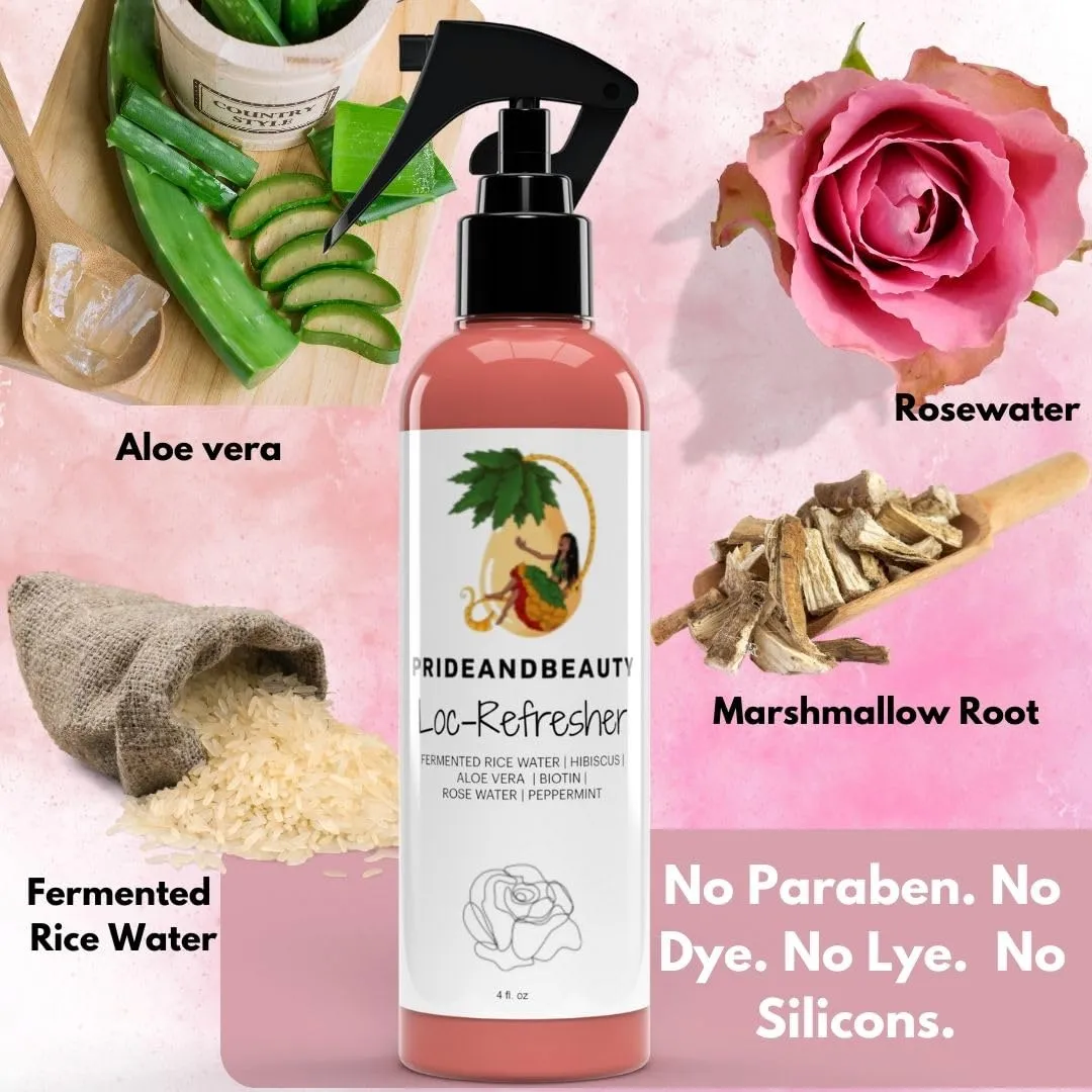Rose Water For Locs, Daily Moisturizing Refreshing Spray, Rose Water For Hair, Rosewater and Peppermint Hair Scalp Moisturizer. (8 OUNCES)