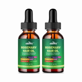 Rosemary Hair Oil For Growth with Oil Batana oil Pumpkin Seed Oil Peppermint Oil Silica Biotin Collagen Keratin Saw Palmetto Horsetail Tea Tree Vit E Aloe Vera Jojoba (2 Pack)