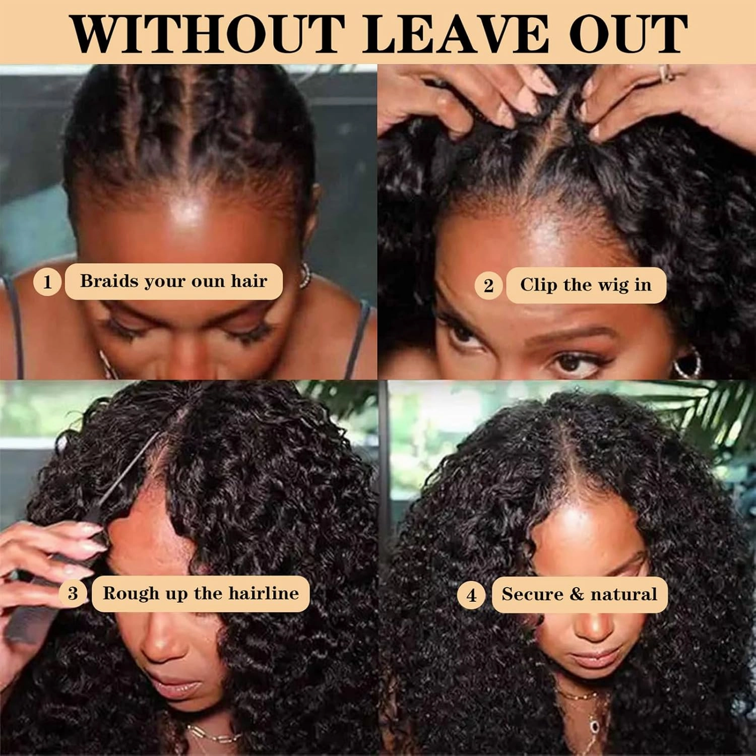 ROYAL IMPRESSION V Part Deep Wave Human Hair Wigs Upgraded U Part Human Hair Wig Minimal Leave Out No Sew in No Glue 180% Density V Shape Clip in Half Wig Beginner Friendly (20 Inch)