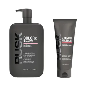 RUSK COLORx COLOR CARE Bundle: Sulfate-Free Shampoo 12 oz. & 2-MINUTE MASQUE Conditioner, 6 oz.