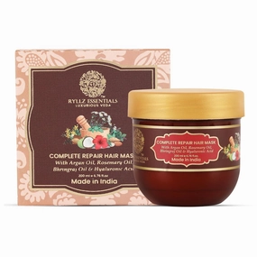 RYLLZ ESSENTIALS Complete Repair Hair Mask | with Rosemary Oil, Argan Oil, Hyaluronic Acid & Bhringraj | Get Soft/Bouncy/Shiny hair | 100% Pure & Natural | 200 ml