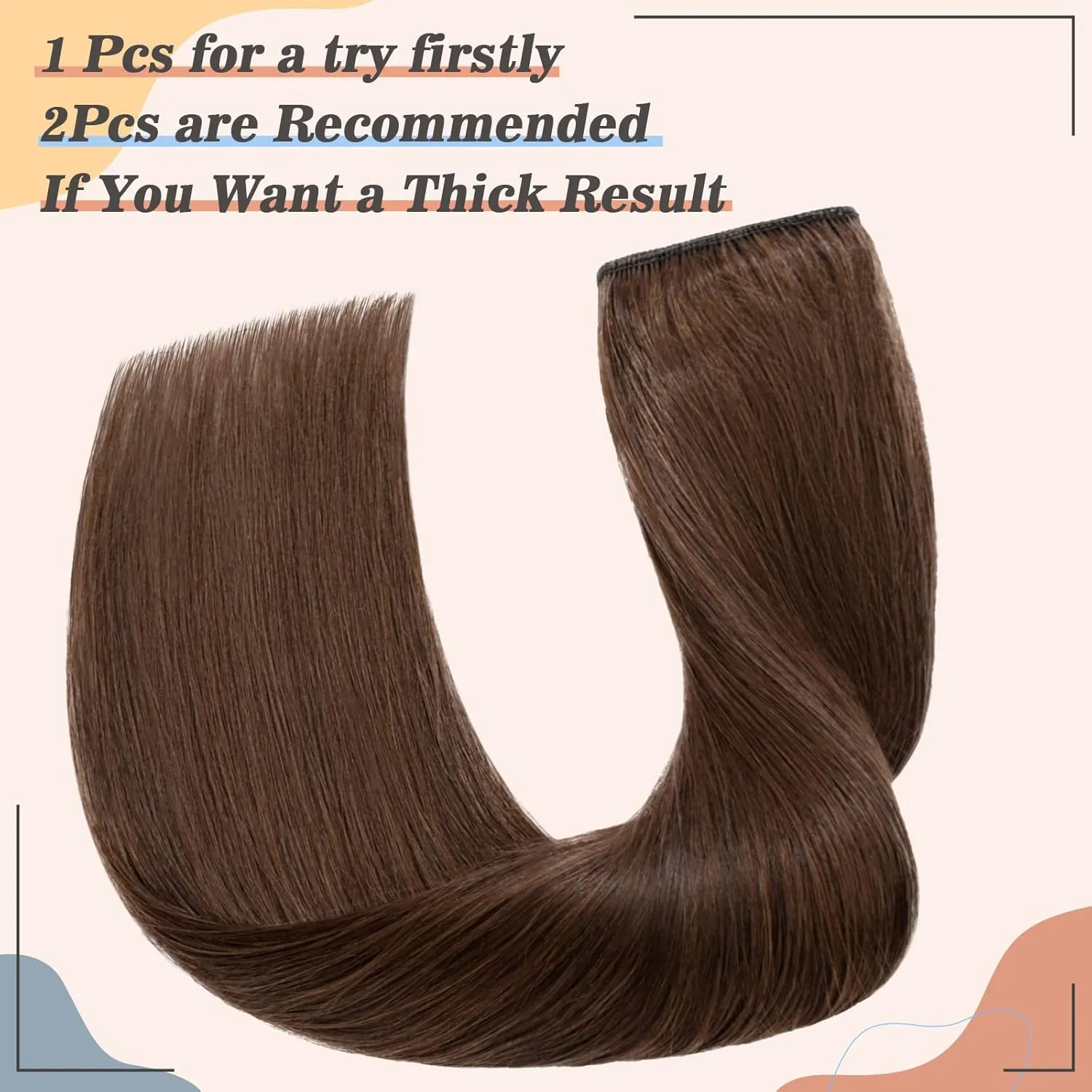 S-noilite Clip in Hair Extensions - Full Head Human Hair Clip in Extensions 100% Remy Straight 12 Inch/40g (#04 Medium Brown)