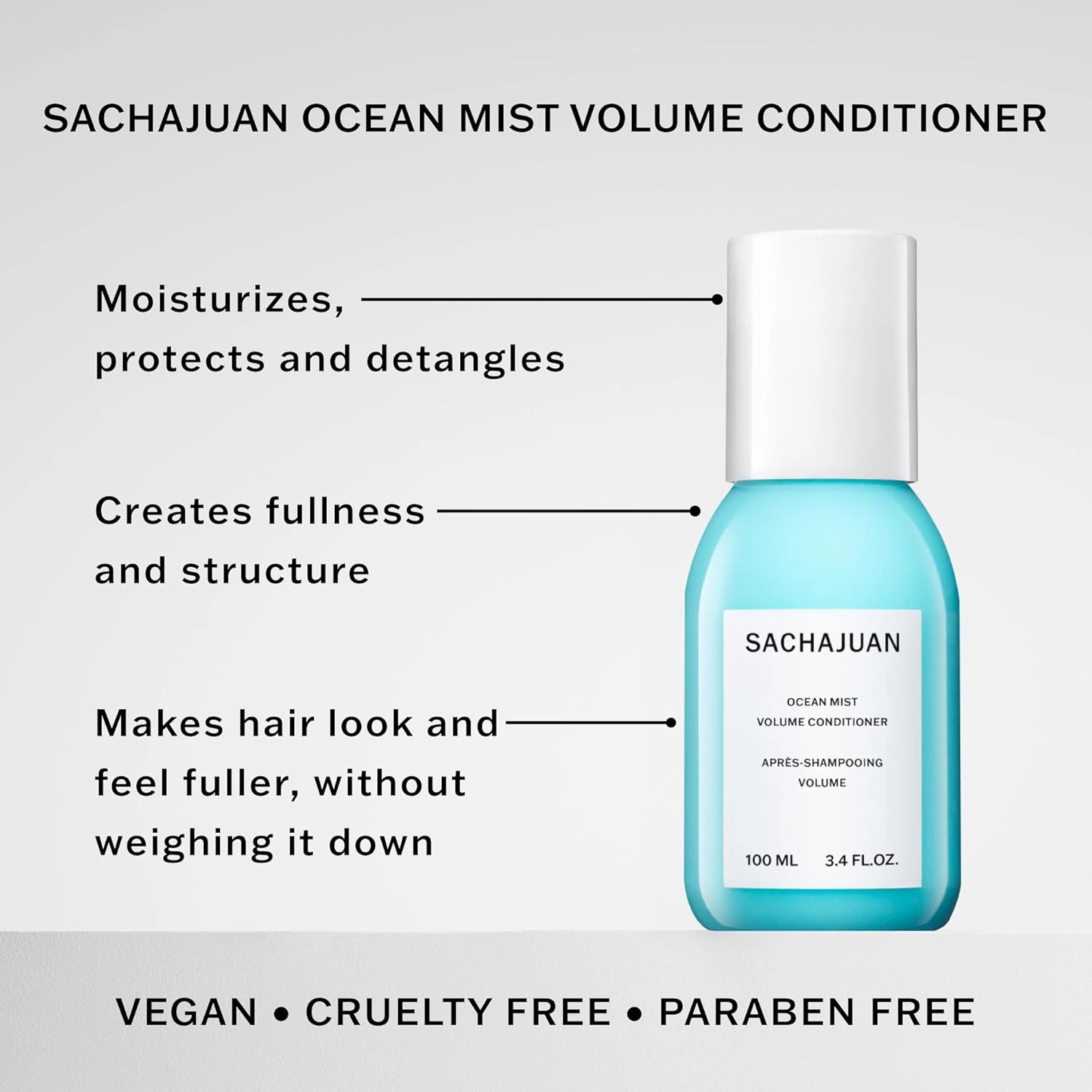 SACHAJUAN Ocean Mist Volume Conditioner, Moisturizes, Protects & Detangles Thin, Fine Hair, Cruelty & Paraben-Free