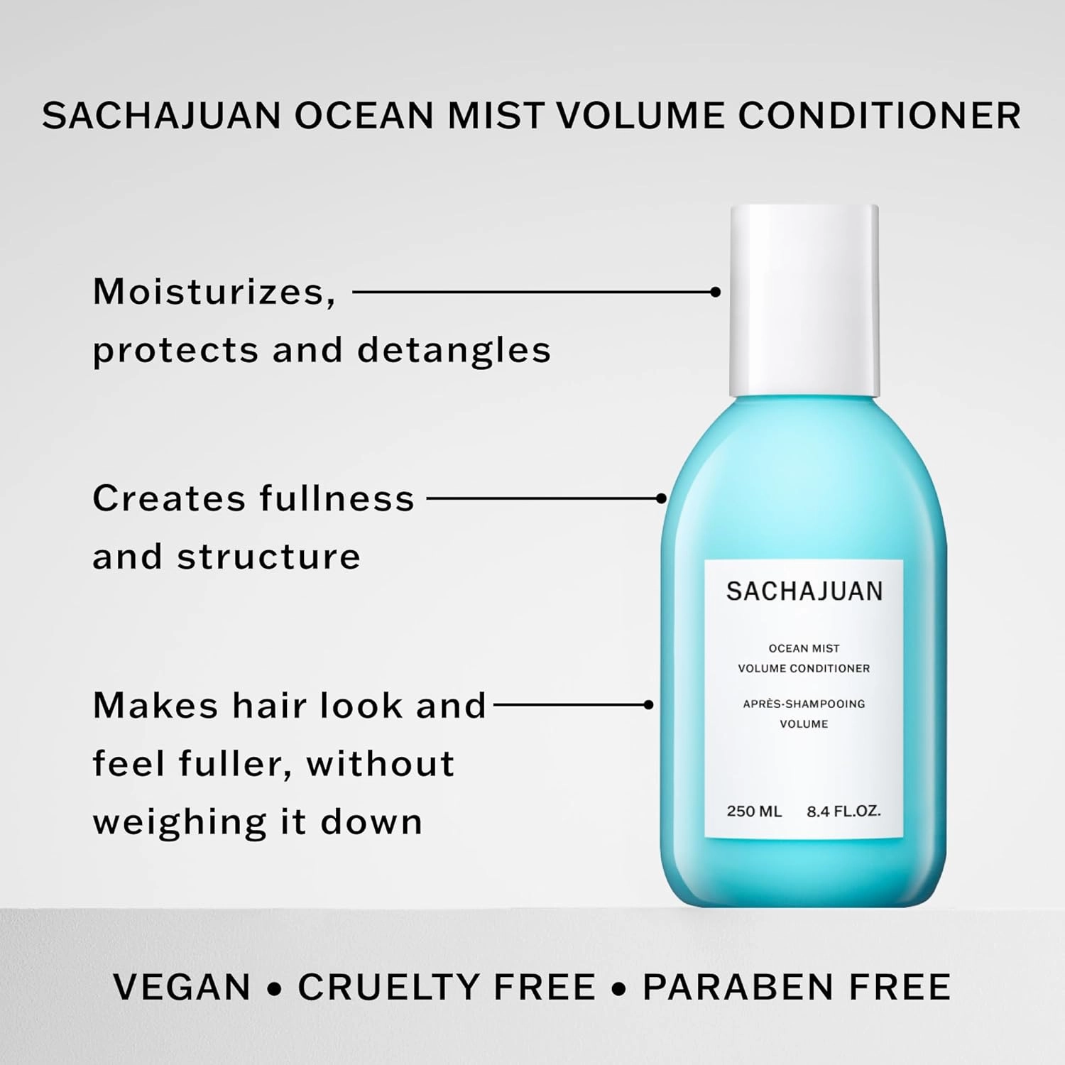 SACHAJUAN Ocean Mist Volume Conditioner, Moisturizes, Protects & Detangles Thin, Fine Hair, Cruelty & Paraben-Free