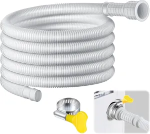 Saillong Patent Pending Dehumidifier Drain Hose, 3/4 Inch FHT, with Cuttable Rubber Adapter and Connect Clamp, Flexible Universal Drain Hose for Most Dehumidifier and Air Conditioner Brands(13 Feet)