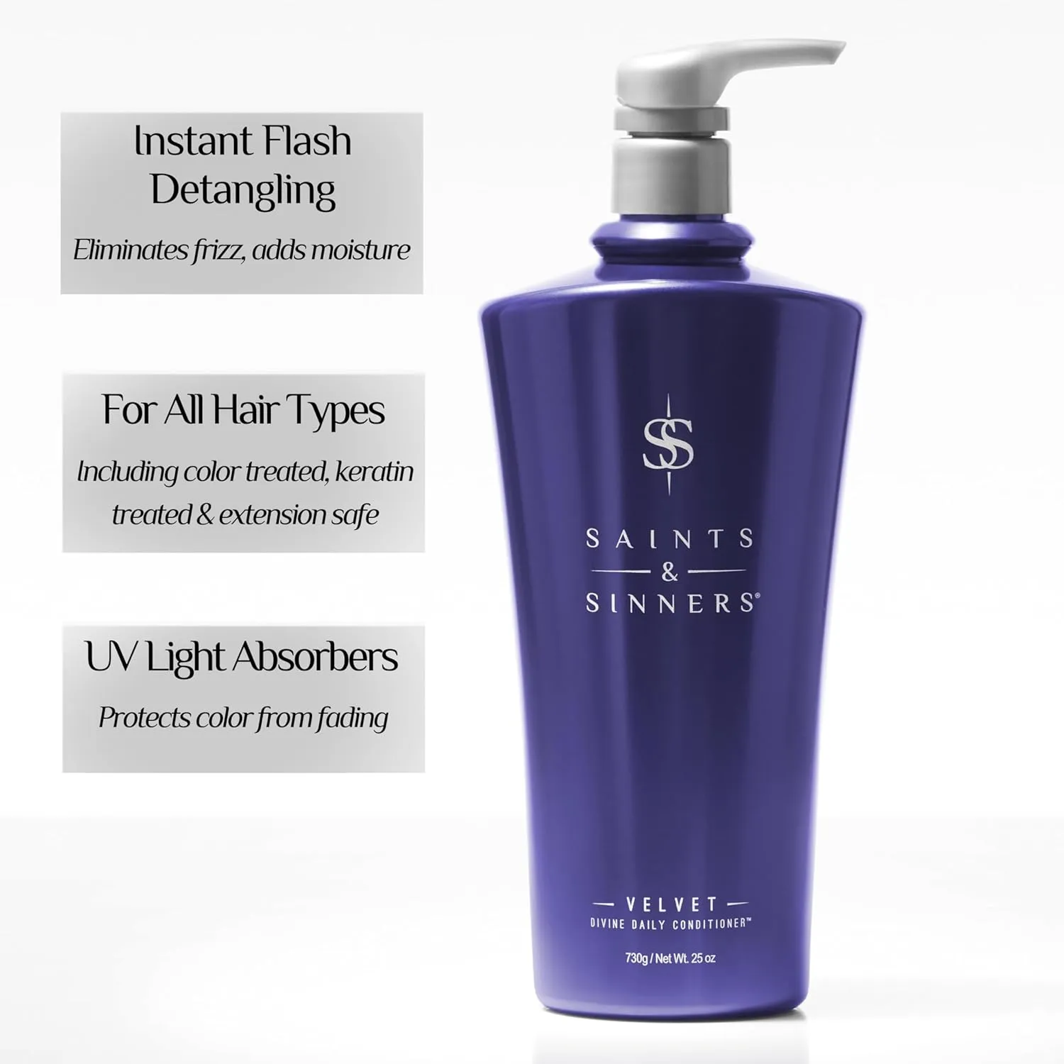 Saints & Sinners Velvet Divine Daily Conditioner for Dry Moisture Starved Thermally Environmentally Damaged Colored Treated Hair - Repair Strengthen Detangle Eliminate Frizz