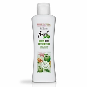 SALERM - Hair Conditioner - Green Shot Balm Biokera Fresh - 300 ml - with Apple, Green Tea, Mint, and Aloe Vera - Hydrates and Refresh the Scalp - Sulfate and Paraben-Free - Vegan