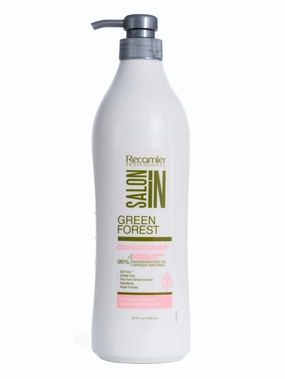 Salon In Recamier Green Forest Deep Conditioner with Argan & Jojoba Oil for Dry, Damaged Hair | Moisturizing Hair Treatment for Women | Restores Shine & Softness | 33.8 OZ