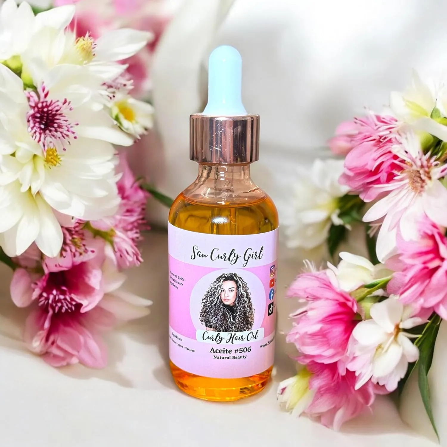 San Curly Girl Curly Hair Oil, Aceite #506, Natural Beauty, 2.5 fl oz