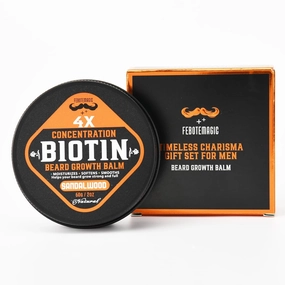 Sandalwood Beard Balm for Men – 4X Concentration Biotin Butter with Castor Oil & Shea Butter – Non-itchy, Styles, Softens & Strengthens, Promotes Beard Growth – 2 oz