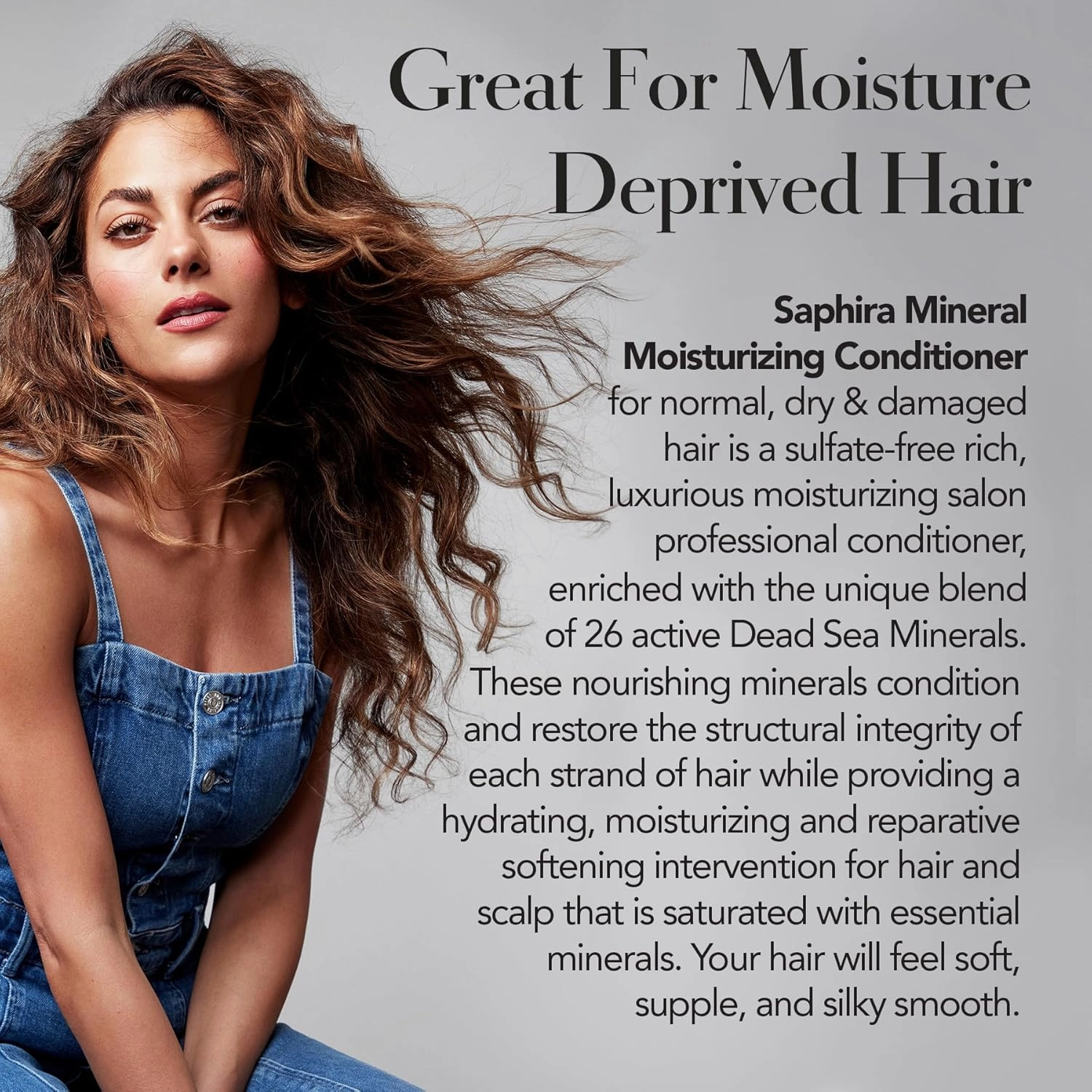Saphira Mineral Moisturizing Conditioner, Hydrating Deep Conditioner for Dry, Damaged, Bleached and Color-Treated Hair, Sulfate-Free, Paraben-Free, Nourishes and Revitalizes Lifeless Hair