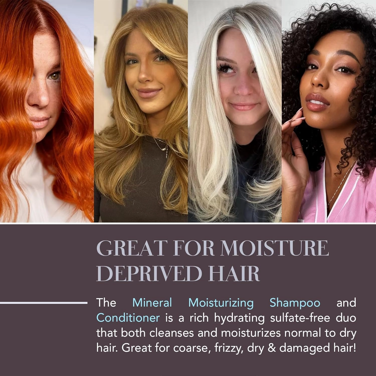 Saphira Mineral Moisturizing Shampoo and Conditioner, Hydrating for Dry, Damaged, Bleached & Color-Treated Hair, Sulfate-Free, Paraben-Free, Nourishes & Revitalizes Lifeless Hair