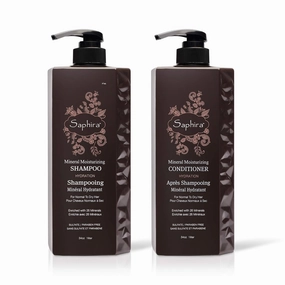 Saphira Mineral Moisturizing Shampoo and Conditioner, Hydrating for Dry, Damaged, Bleached & Color-Treated Hair, Sulfate-Free, Paraben-Free, Nourishes & Revitalizes Lifeless Hair