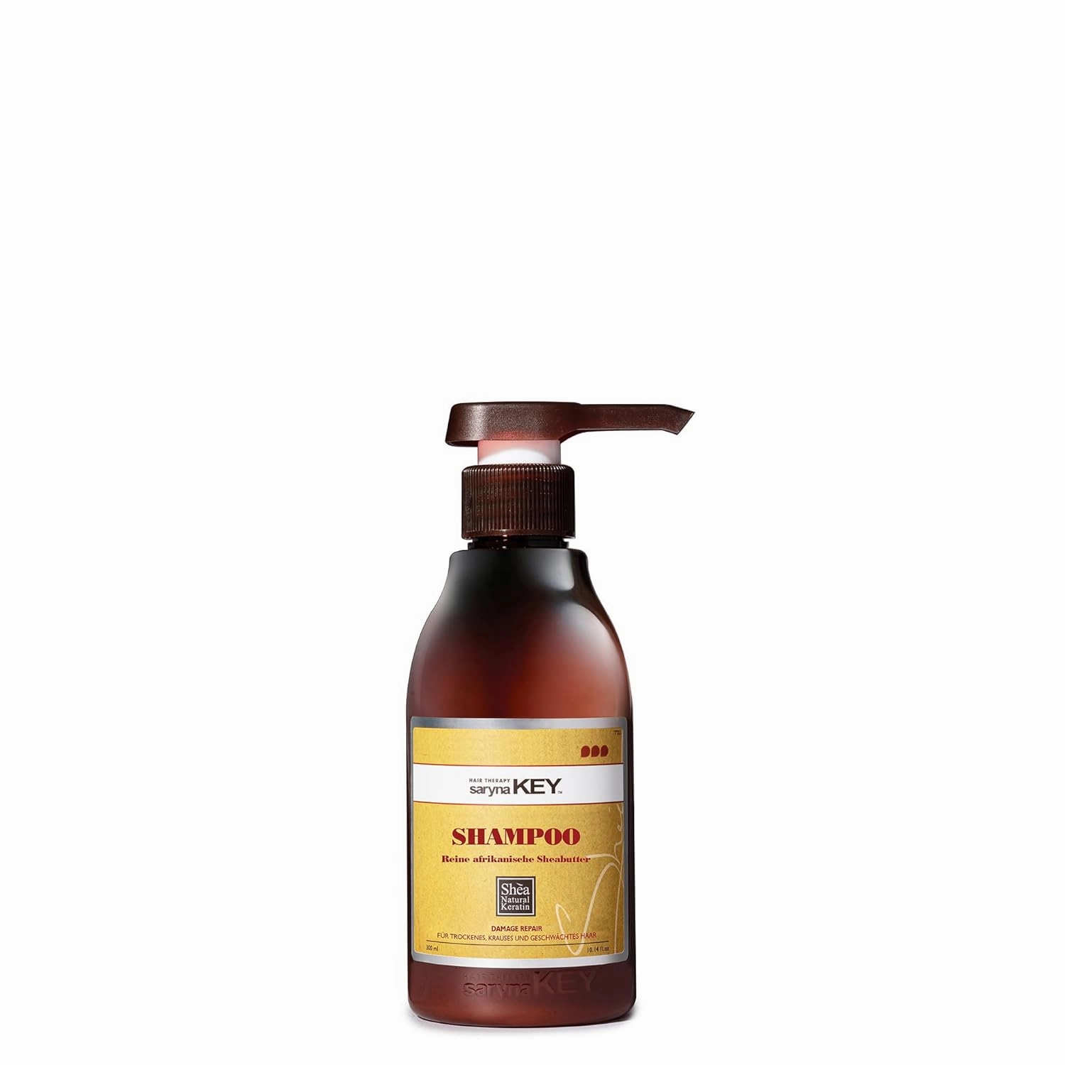 Saryna Key Shampoo for Damaged Hair with Pure African Shea Butter - Moisturizing Shampoo for Dry Damaged Hair - Professional Keratin Treatment - Sulfate Free, No Parabens, Cruelty Free (300ml/10.14oz)