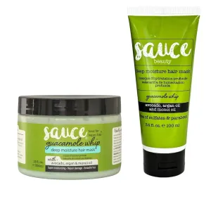 SAUCE BEAUTY Guacamole Whip Deep Conditioning Masks with Avocado, Honey & Argan Oil - 12 fl oz & 3.4 fl oz for Dry, Damaged & Frizzy Hair