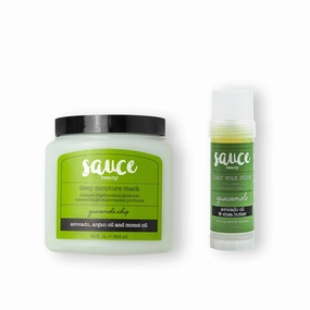 SAUCE BEAUTY Guacamole Hair Mask & Wax Stick - Deep Conditioning with Avocado, Moisturizing for Dry, Damaged & Frizzy Hair - Paraben & Sulfate Free