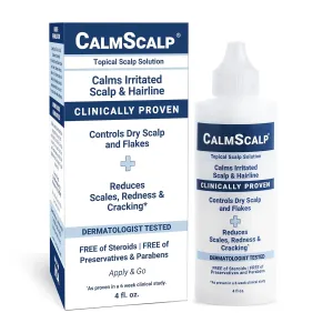 Scalp Solution | Calms Irritated Scalp | Dry Scalp Treatment | Reduces Scales, Flakes & Redness | Clinically Proven | Free of Steroids | Non Shampoo Leave-On Scalp Treatment | 4 oz