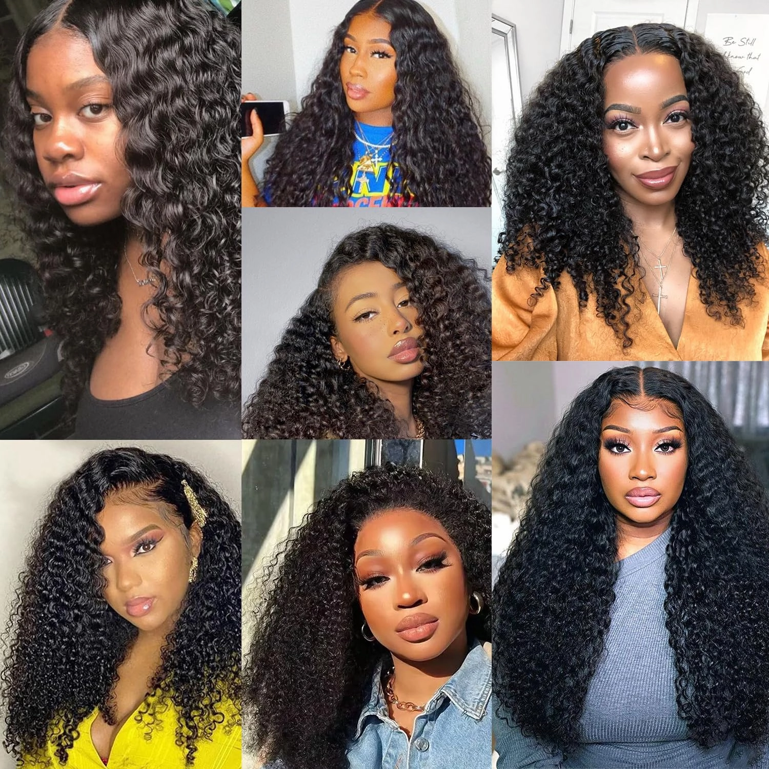 Seamless Curly Clip in Hair Extensions Real Human Hair Brazilian Virgin Human Hair Clip in Extensions 8Pcs Seamless Clip ins for Black Women with 18Clips PU Skin Weft 120g 16inch Natural Black