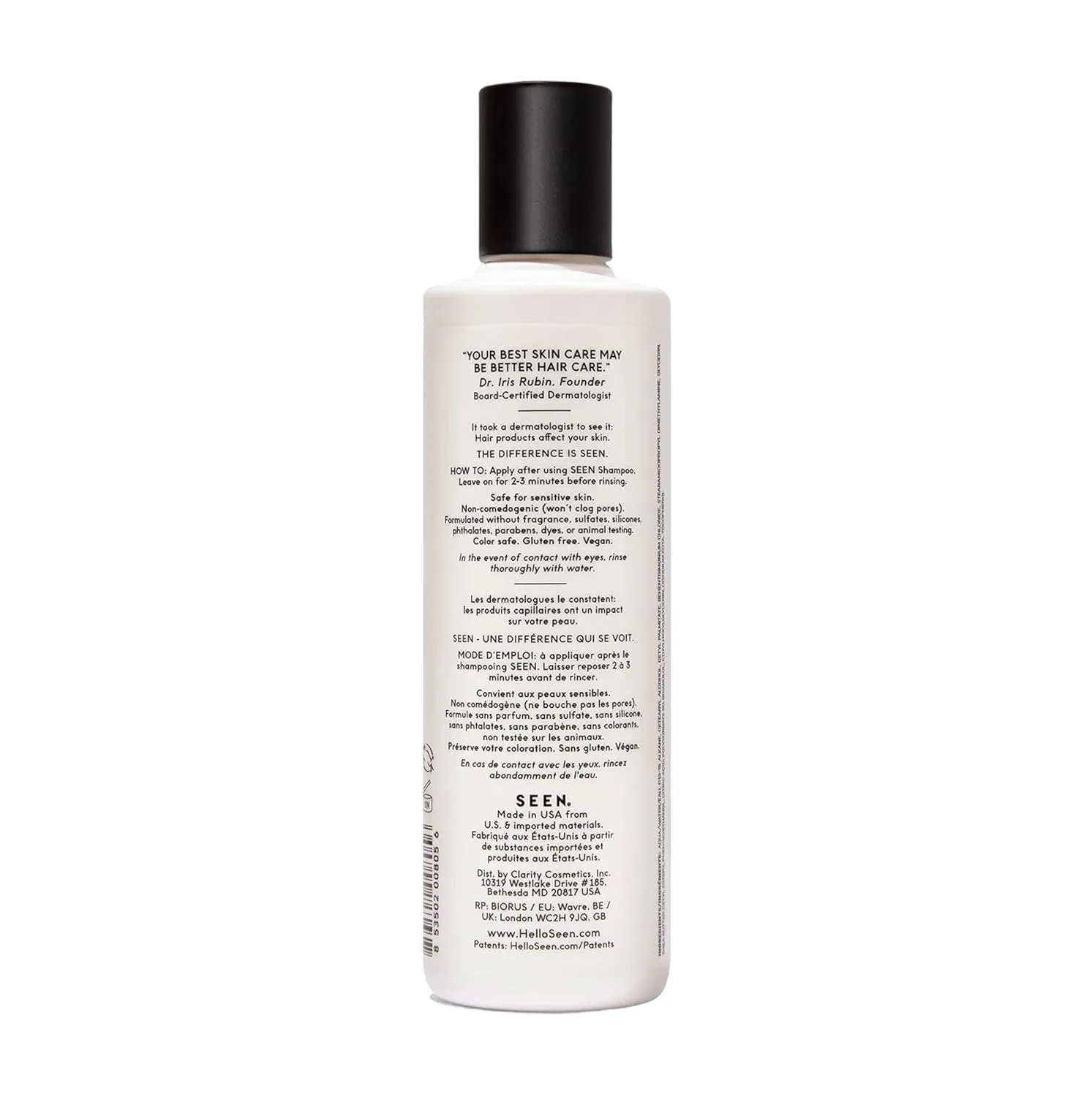 SEEN Conditioner, Fragrance Free - Non-Comedogenic & Sulfate-Free Hair Conditioner- Dermatologist-Developed - Safe for Sensitive, Eczema & Acne Prone Skin