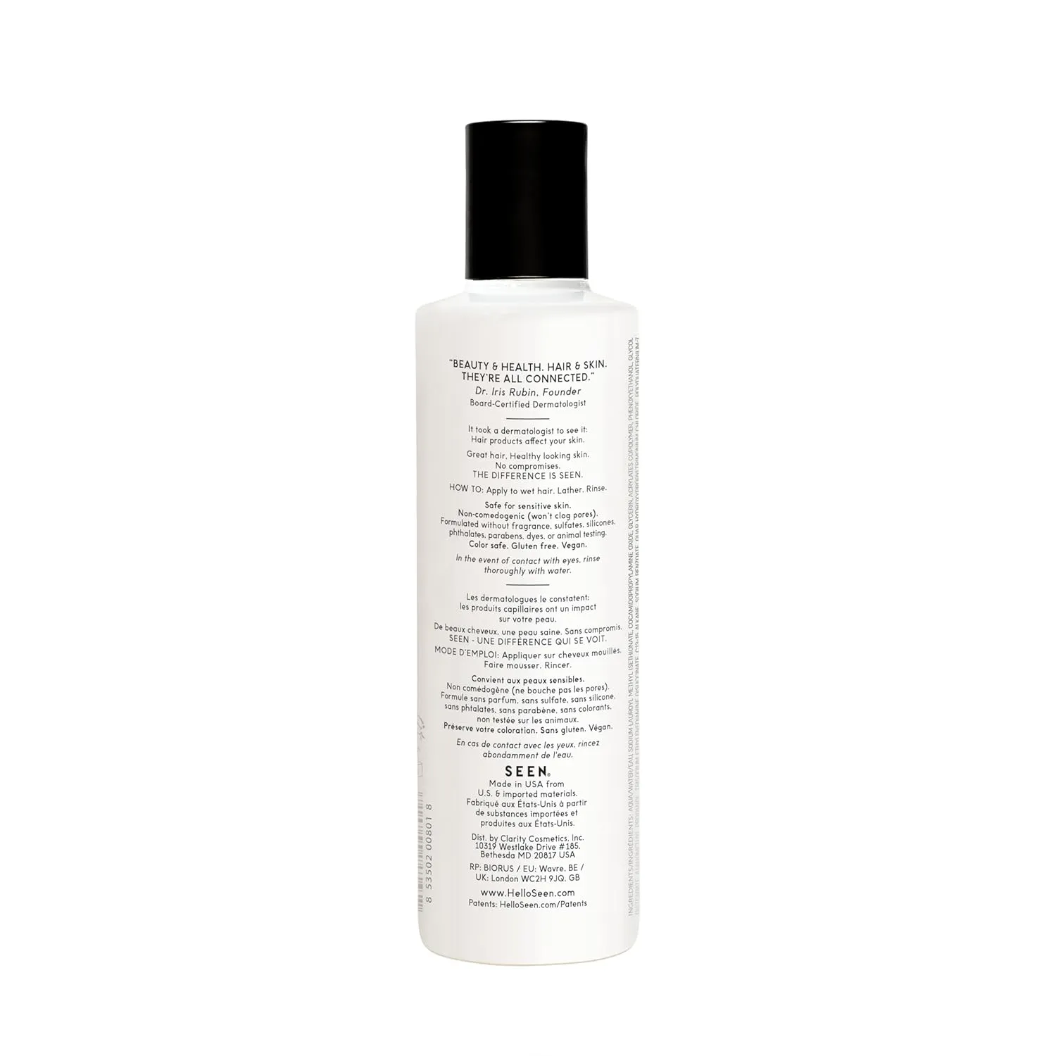 SEEN Shampoo & Conditioner Bundle, Fragrance-Free - Non-Comedogenic & Sulfate-Free Hair Care - Dermatologist-Developed, Safe for Sensitive, Eczema & Acne-Prone Skin