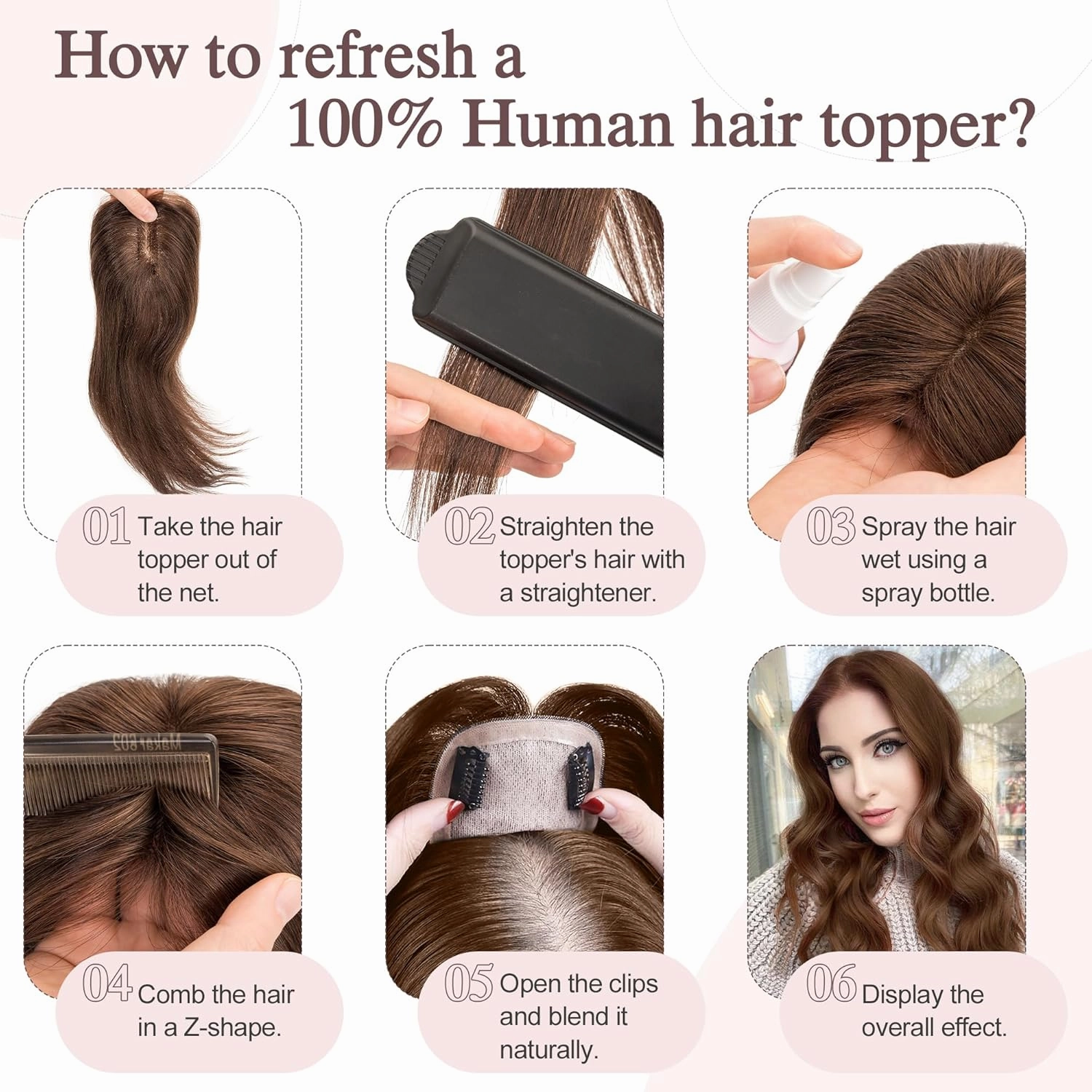SEGO Hair Toppers for Women Real Human Hair Large Full Silk Base 9 * 14 cm Free Part No Bangs 150% Density Clip In Topper Hairpieces for Women with Thinning Hair -14 Inch #2Y Dark Smoky Brown
