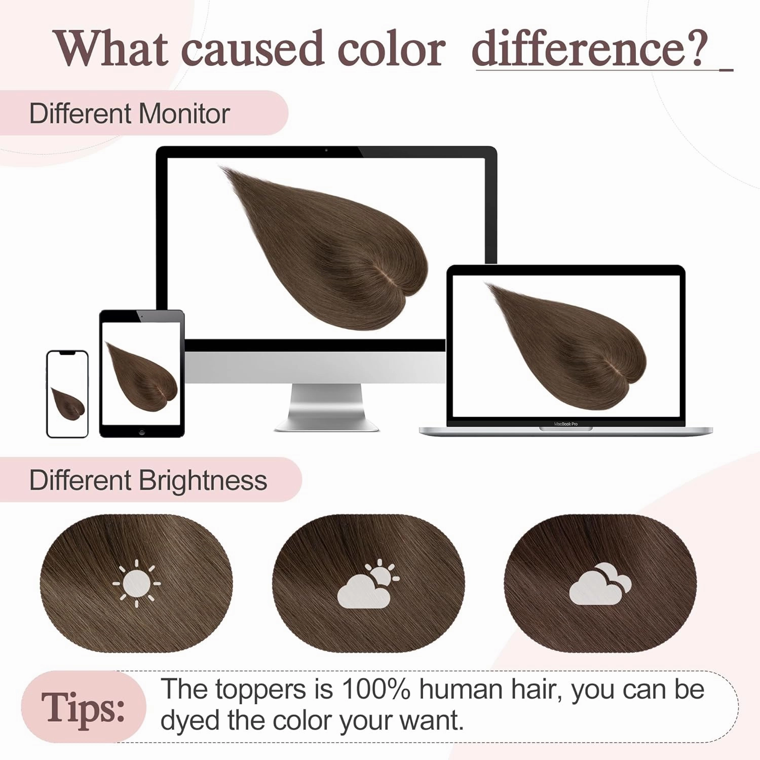 SEGO Hair Toppers for Women Real Human Hair Large Full Silk Base 9 * 14 cm Free Part No Bangs 150% Density Clip In Topper Hairpieces for Women with Thinning Hair -14 Inch #2Y Dark Smoky Brown