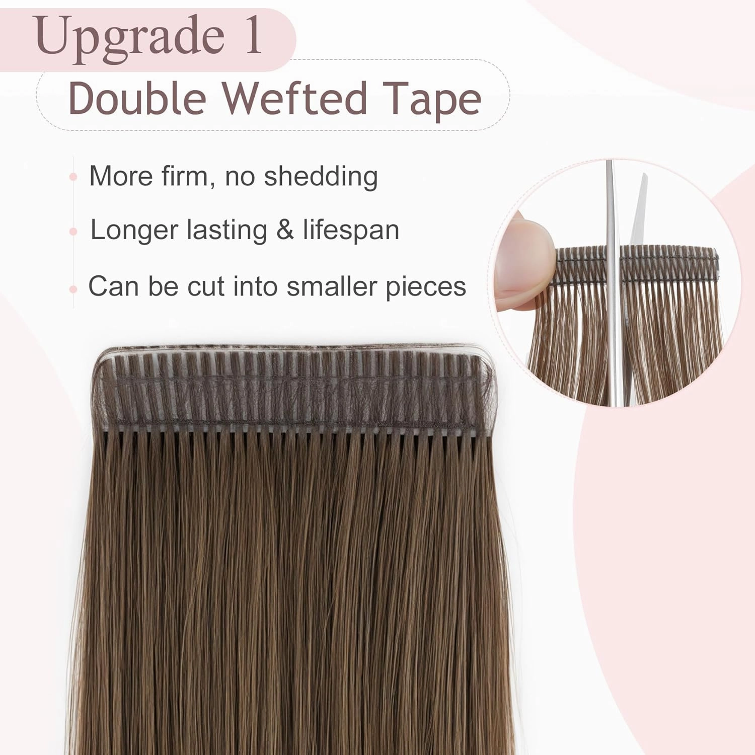 SEGO Tape In Hair Extensions Human Hair Dark Smoky Brown 20 Inch New Upgrade Pro Remy Hair Longer Lifespan Double Weft Invisible Tape Ins Hair Halloween Gifts for Women Girls 50g/pack