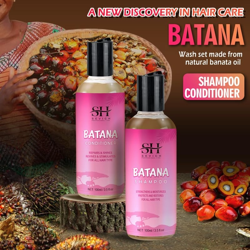 SEVICH Batana Oil Shampoo & Conditioner - 2Pcs 3.5fl Oz Hair Care Set, Repairs Damaged Hair & Nourishes Growth for All Types