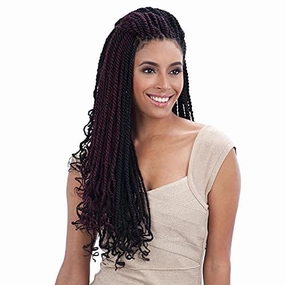 SHAKE-N-GO FREETRESS EQUAL Double Strand Style 3X Cuban Twist 24" (Pack of 3, 1B)