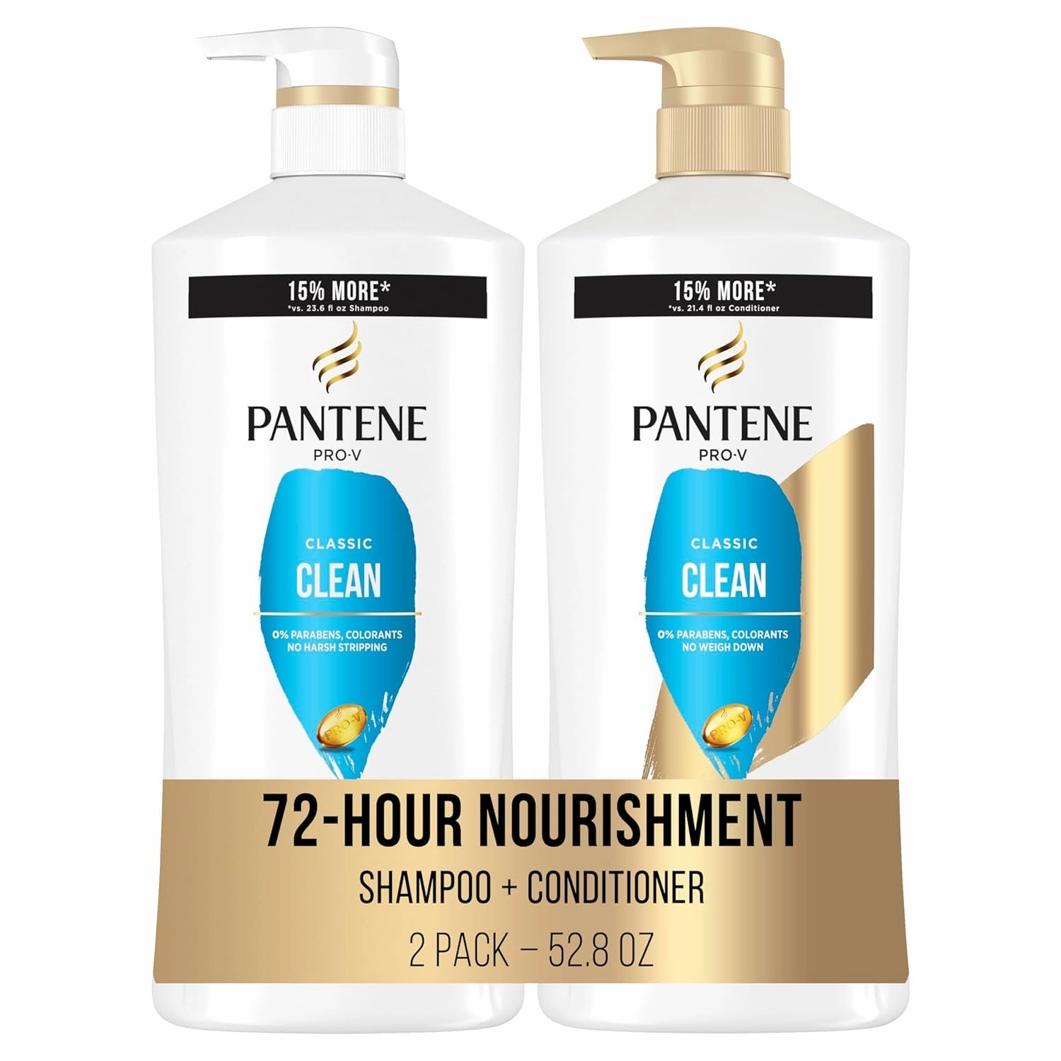 Shampoo & Conditioner Set, Daily Moisture Renewal with Pro-V Nutrients for Dry, Color-Treated Hair, Long-Lasting Hydration & Nourishment, 27.7 Fl Oz Each, 2-Pack   Miracle Rescue Shot (0.5 Oz)