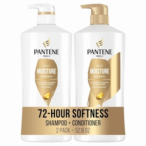 Shampoo & Conditioner Set, Daily Moisture Renewal with Pro-V Nutrients for Dry, Color-Treated Hair, Long-Lasting Hydration & Nourishment, 27.7 Fl Oz Each, 2-Pack   Miracle Rescue Shot (0.5 Oz)