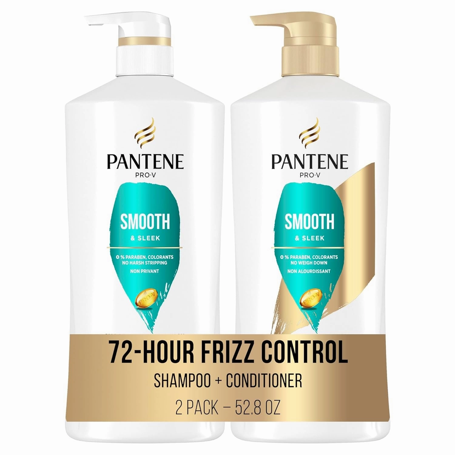 Shampoo & Conditioner Set, Daily Moisture Renewal with Pro-V Nutrients for Dry, Color-Treated Hair, Long-Lasting Hydration & Nourishment, 27.7 Fl Oz Each, 2-Pack   Miracle Rescue Shot (0.5 Oz)