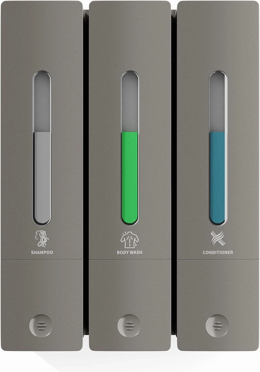 Shampoo and Conditioner Dispenser - Wall-Mounted 3-Chamber Shower Soap Dispenser, No-Drill, 1200ML Capacity, for Bathroom & Hotel