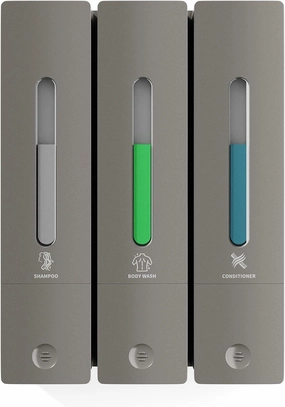 Shampoo and Conditioner Dispenser - Wall-Mounted 3-Chamber Shower Soap Dispenser, No-Drill, 1200ML Capacity, for Bathroom & Hotel
