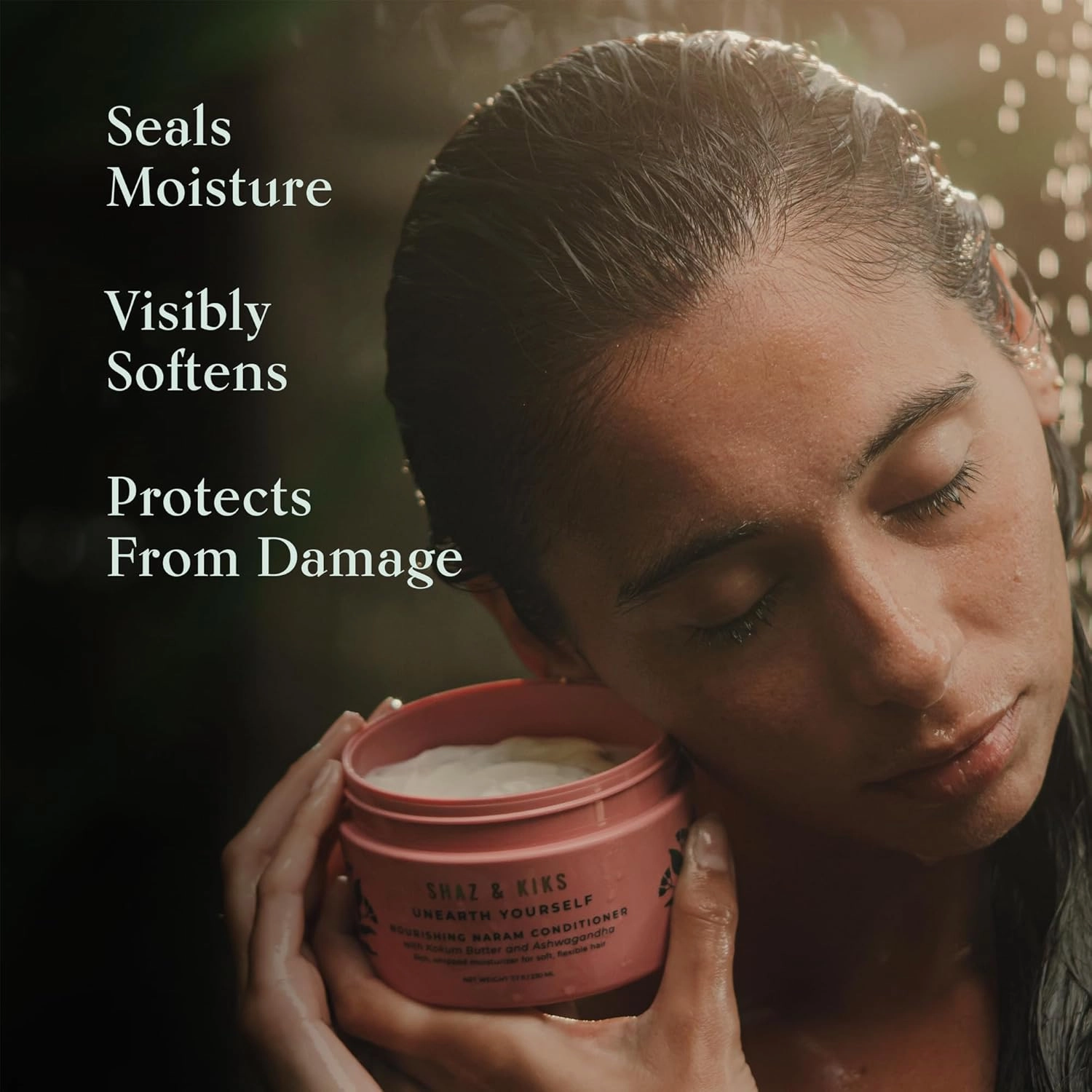 SHAZ & KIKS Nourishing Naram Conditioner | Light-weight Conditioner for All Hair Types | Visibly Softens and Protects Hair with Ayurvedic Adaptogens