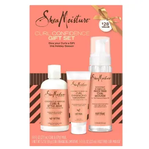 SheaMoisture Coconut & Hibiscus Hair Care Bundle – Curl Enhancing Smoothie, Curl & Style Milk   Frizz Free Curl Mousse (3 Piece Set)