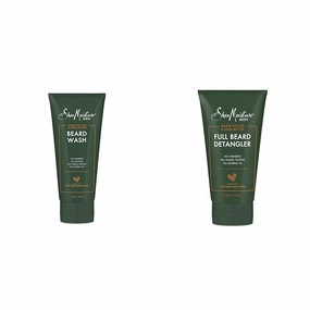 SheaMoisture Beard Wash for a Full Beard Maracuja Oil & Shea Butter to Deep Clean and Refresh Beards 6 oz & Full Beard Detangler for Full Beards Maracuja Oil and Shea Butter