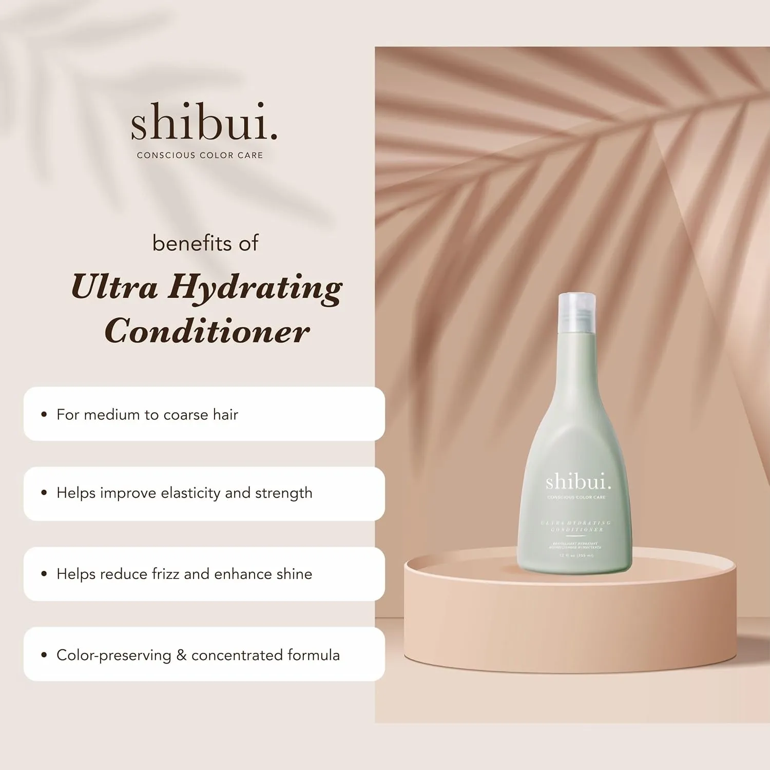 SHIBUI Conscious Color Care Ultra Hydrating Conditioner with Shea & Hyluronic Acid - Silicone Free for Healthy and Clean Hair Medium to Coarse Fl Oz