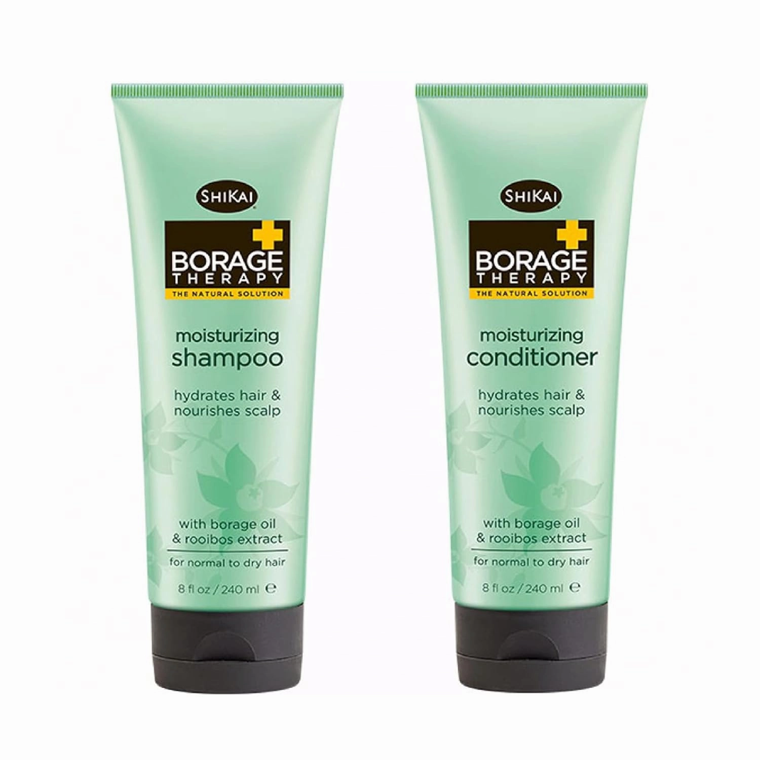 ShiKai Borage Shampoo & Conditioner Set, 8 oz (2-Pack) - Rich in Botanicals, Helps Relieve and Moisturize Dry Scalp & Hair, Softens and Detangles, Sulfate-Free, Paraben-Free, Gluten-Free