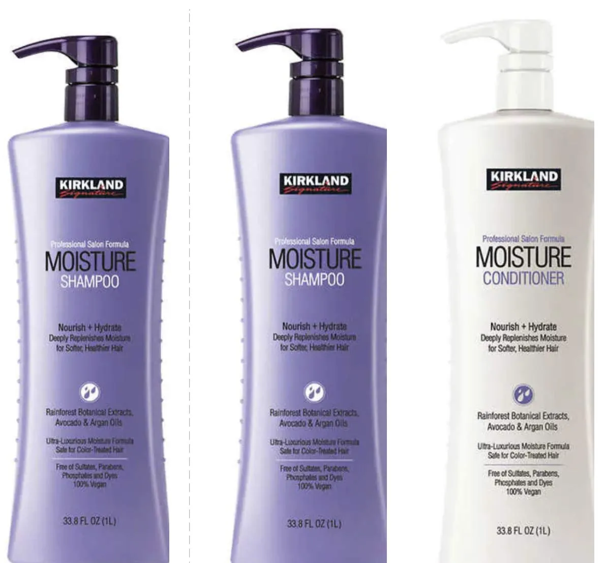 Signature Moisturizing, 2 Shampoo and 1 Conditioner New and improved formula Rainforest Botanical Extracts, Avocado & Argan Oils (3 pack)
