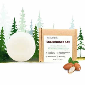 Silky Conditioner Bar with Aromatherapy Essential Oils | pH-Balanced, Sulfate-Free, Paraben-Free | Deep Hydration & Nourishment| 02 Cozy Woodlands