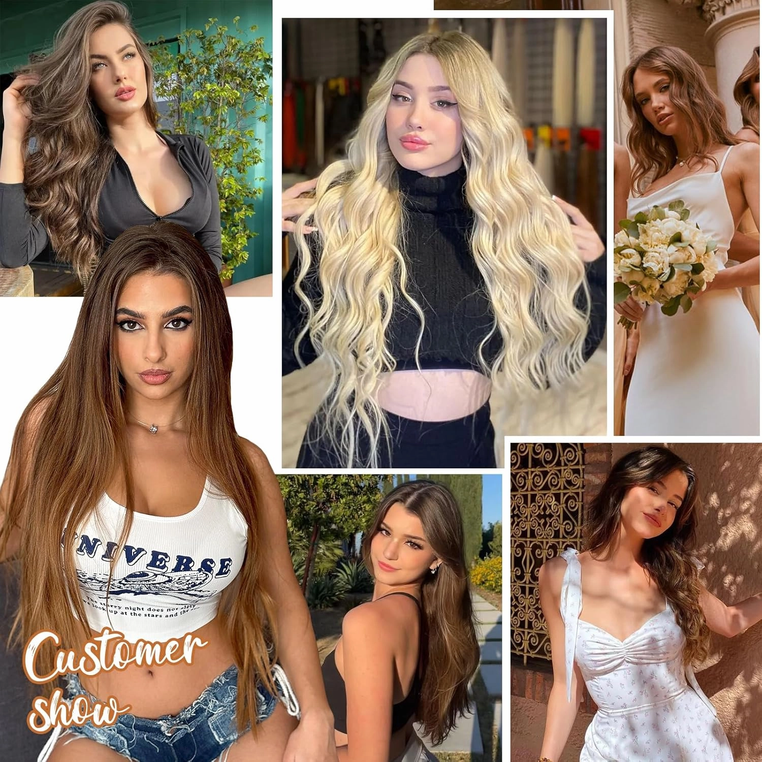 Sisily Clip in Hair Extensions Real Human Hair, Premium Human Hair Clip in Extensions Chocolate Brown, Soft Straight Hair Extensions Real Human Hair Clip ins 7PCS Double Weft（14 Inch #4）
