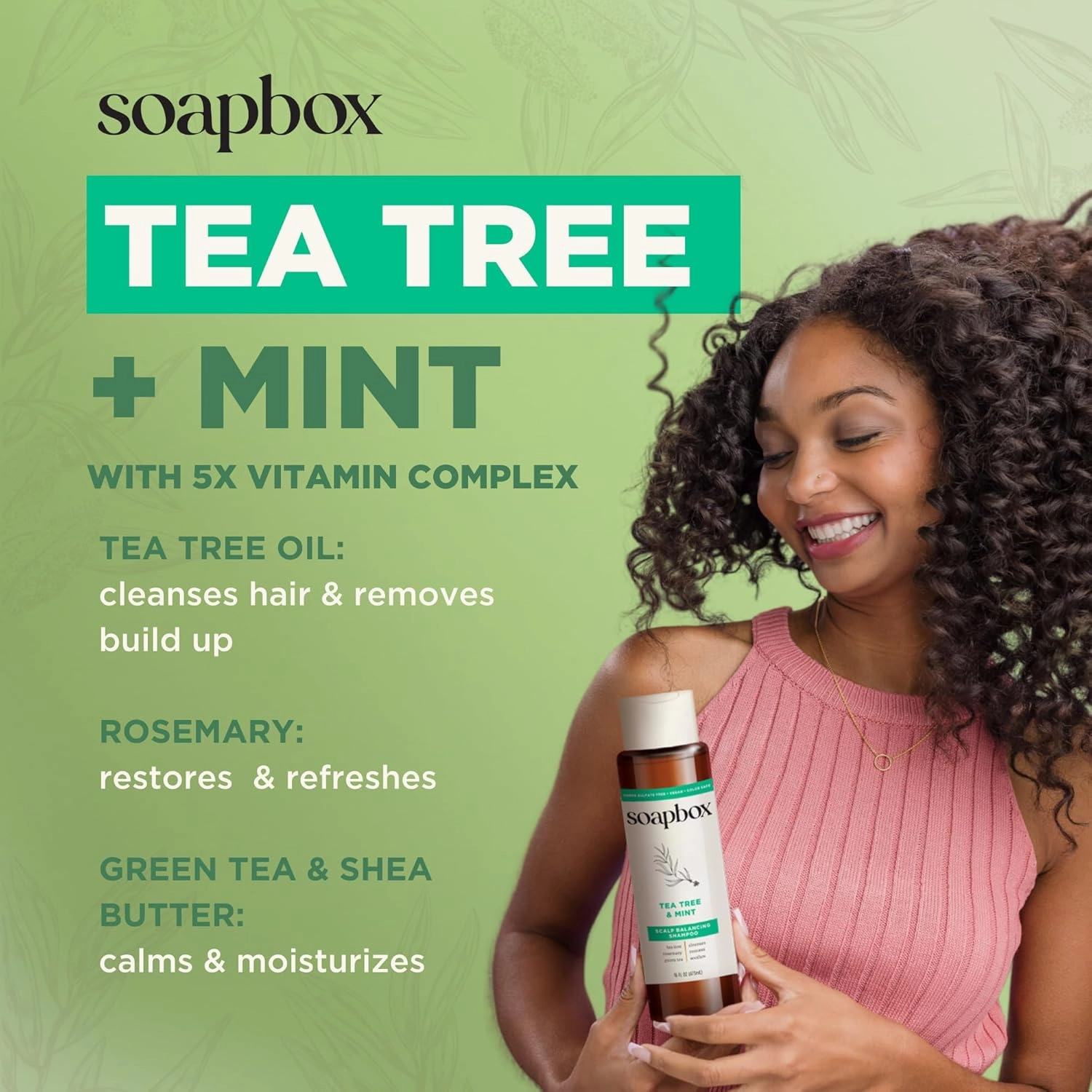 Soapbox Tea Tree Conditioner, Sulfate Free, Paraben Free, Silicone Free, Color Safe, and Vegan Hair Conditioner, 16oz Bottles (Pack of 3)