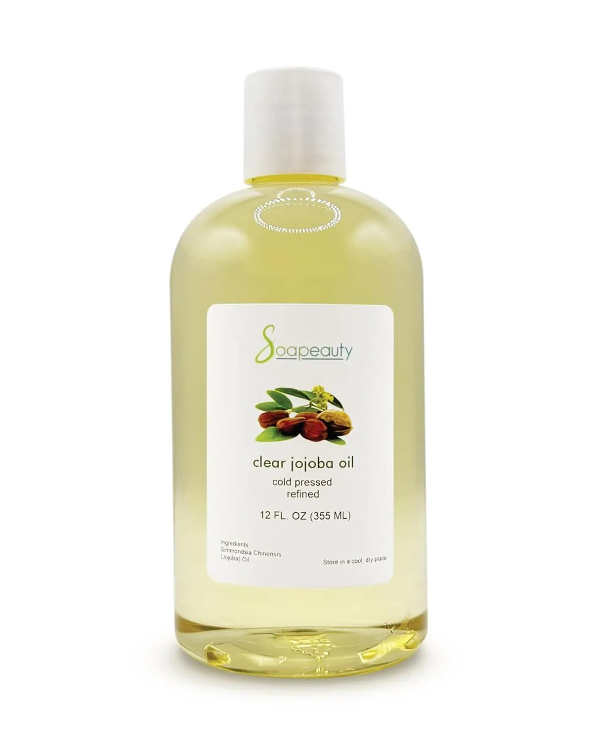 Soapeauty Clear Jojoba Oil | 100% Pure & Natural | Refined, Cold Pressed, Hexane Free | Moisturizing Oil for Skin, Face, Hair & Nails | 12 fl oz