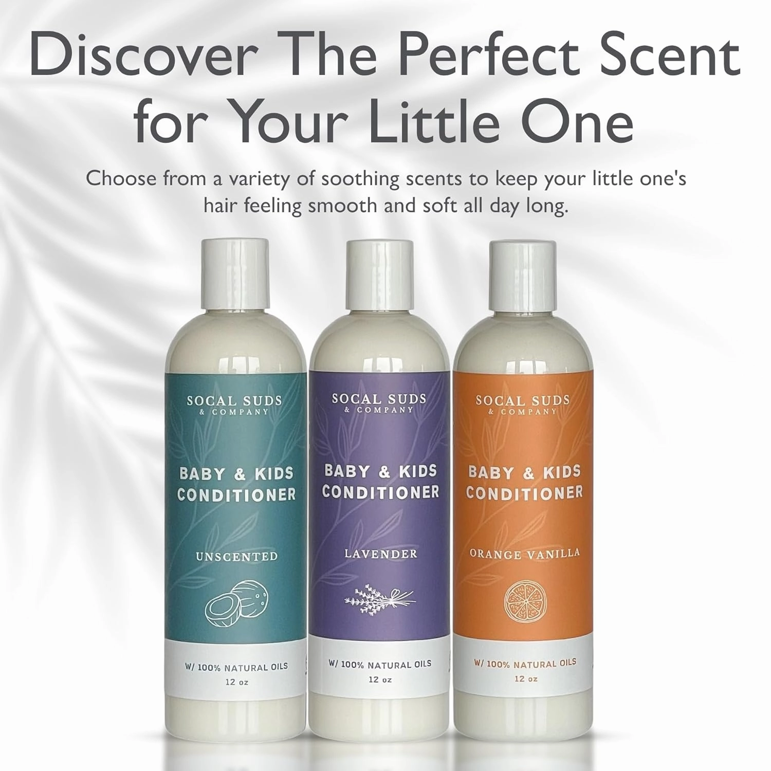 SoCal Suds & Company - Organic Baby & Kids Conditioner - Moisture Baby Hair Conditioner - Gentle Natural Vitamin Rich Ingredient Organic Oils for Babies and Kids Sensitive Scalp - Orange Vanilla 12oz