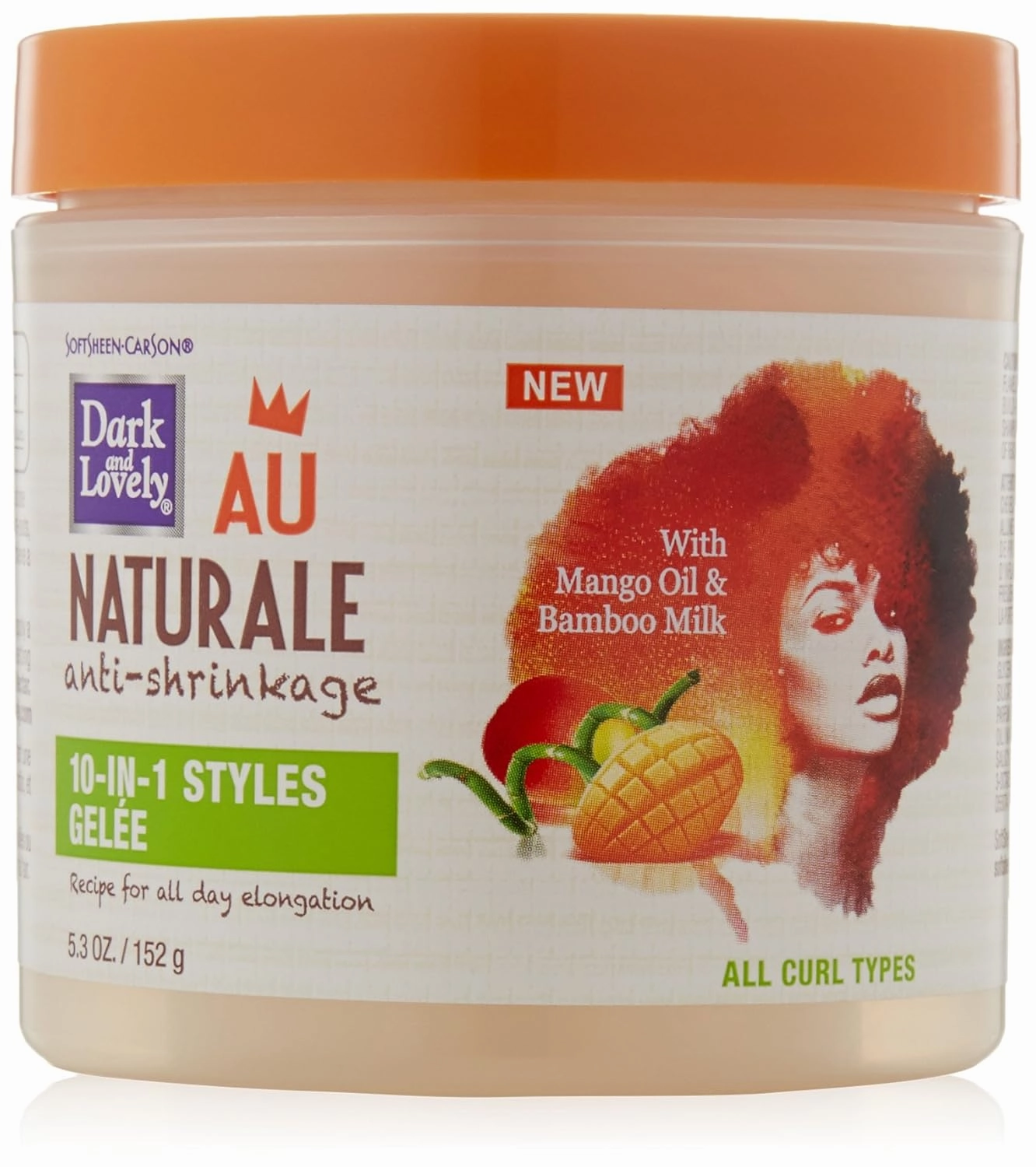 SoftSheen-Carson Dark and Lovely Au Naturale Anti-Shrinkage 10-in-1 Styles Gele, 5.3 oz