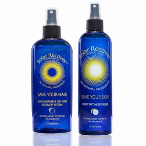 Solar Recover After Sun Moisturizing Spray   Hair Detangler Combo - 12oz Hydrating Facial and Body Mist for Sunburn Relief   8oz All Natural Leave-In Conditioner