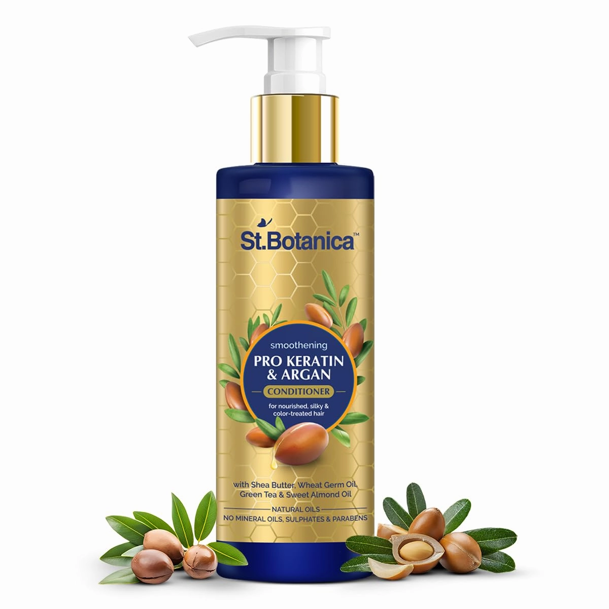 StBotanica Pro Keratin & Argan Oil Smooth Therapy Conditioner, 200ml - Intensive Conditioning For Dry, Damaged And Color Treated Hair, No Parabens or SLS/SLES