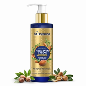 StBotanica Pro Keratin & Argan Oil Smooth Therapy Conditioner, 200ml - Intensive Conditioning For Dry, Damaged And Color Treated Hair, No Parabens or SLS/SLES